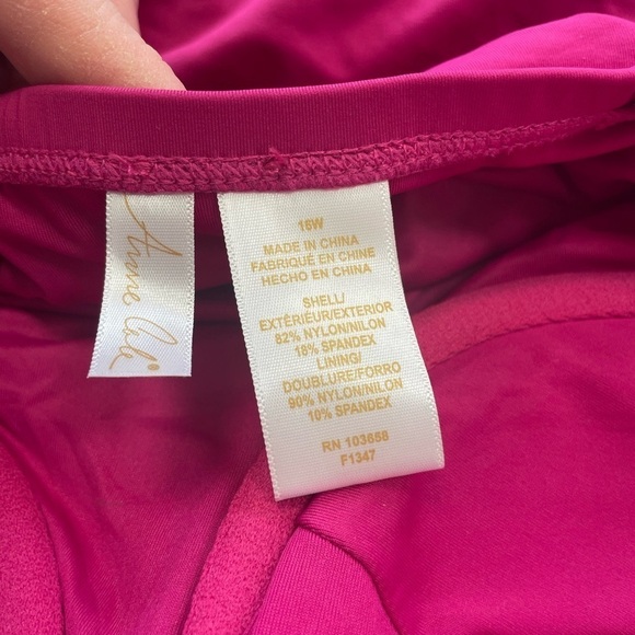 Anne Cole Signature Womens Plus Size Live In Color Underwire Swim Dress 16W - Picture 10 of 11